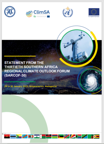 STATEMENT FROM THE THIRTIETH SOUTHERN AFRICA  REGIONAL CLIMATE OUTLOOK FORUM  (SARCOF-30)