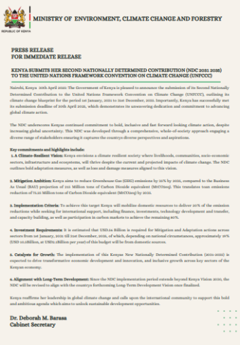 NDC Press Release