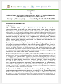 Concept Note On Building Climate Resilience with the Urban Poor (BCRUP) Workplanning meeting and validation of the Regional Readiness Project 