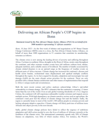 Delivering an African People’s COP begins in  Bonn